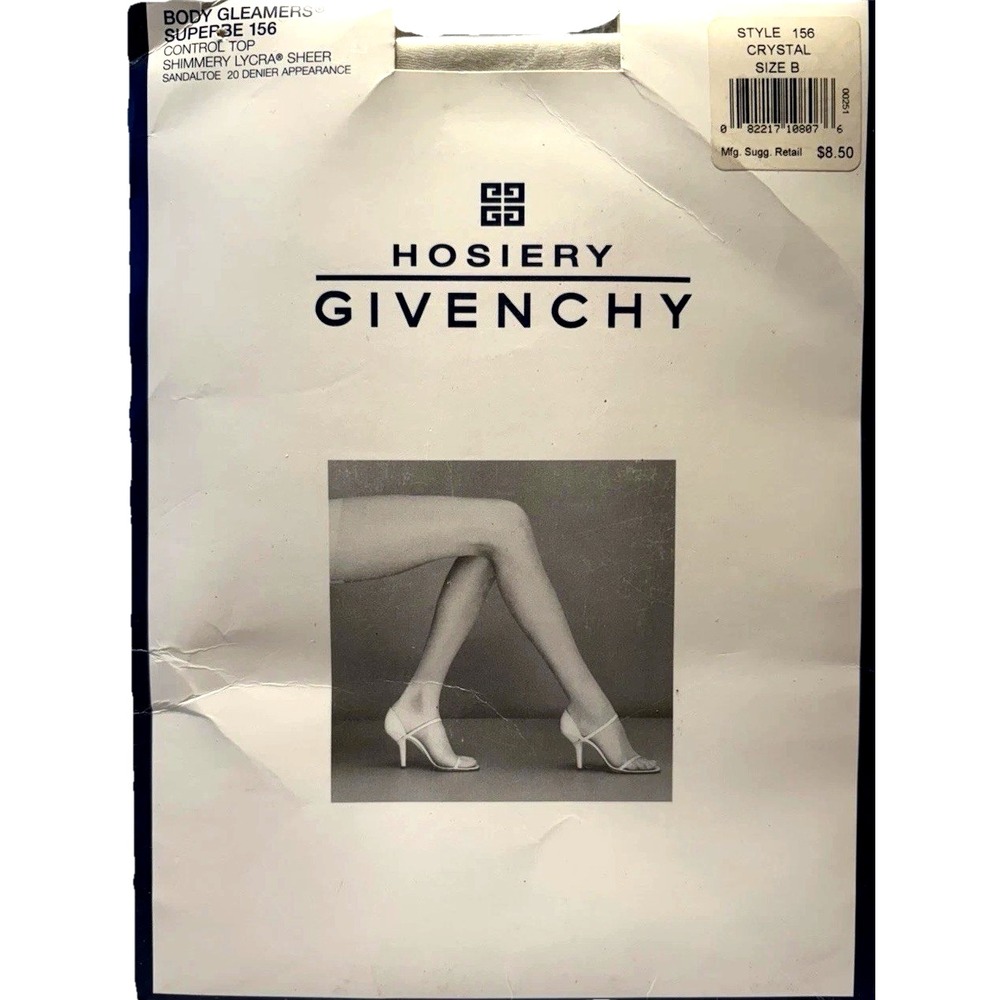 GIVENCHY Body Gleamers Shimmery Lycra Control Top Pantyhose Crystal 156 Size B